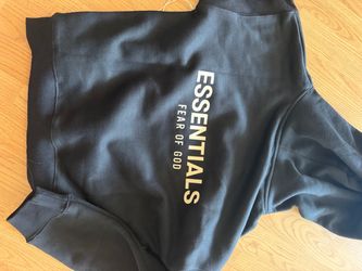 Boys black essential hoodie large