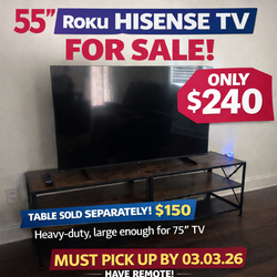 55 Inch Roku Hisense TV