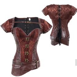 Brown Colonial Style Corset Set