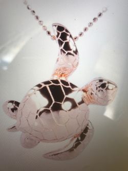 Pink gold plated sterling silver leg-up turtle necklace chain included