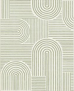 Abstract 8x10 Area Rug - Green Rainbow 