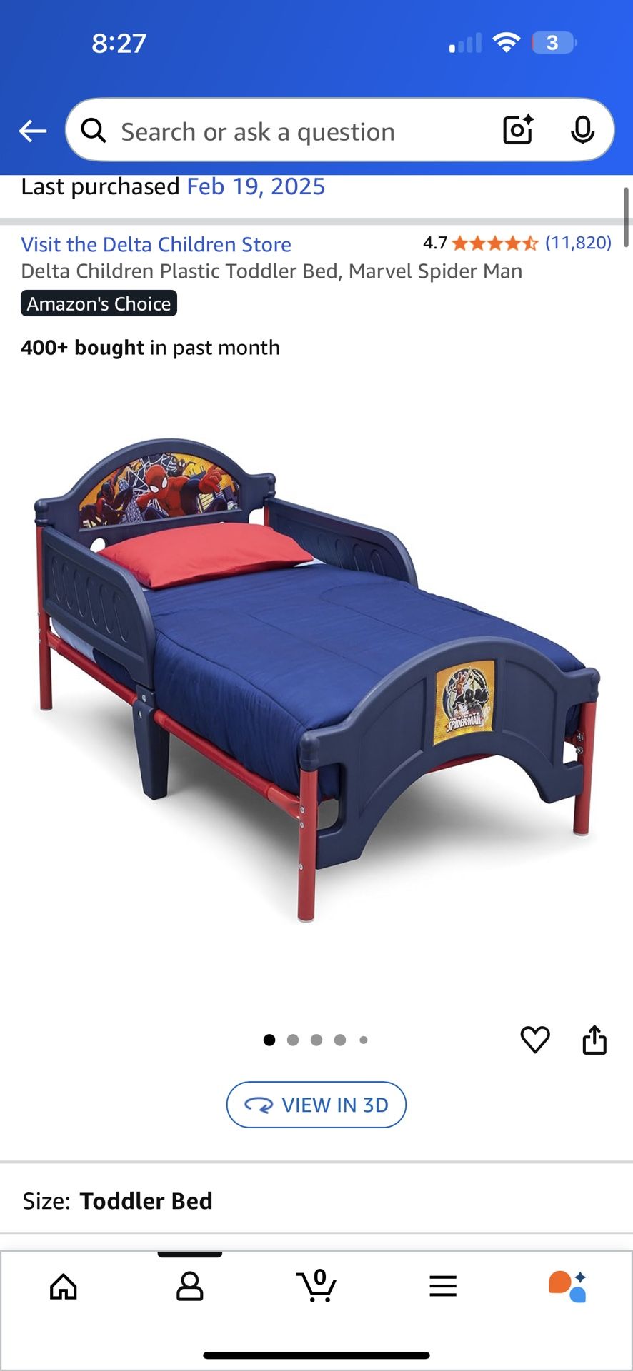 Spider-Man Bed With Mattress