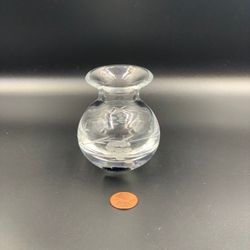 Duiske Irish Handcut Glass Miniature Vase | Grapevine Pattern | Vintage glasswear
