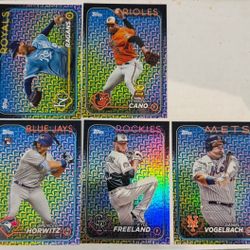 2024 Topps Easter Foil (5) LOT Baseball Cards Cole Ragans, Horowitz RC