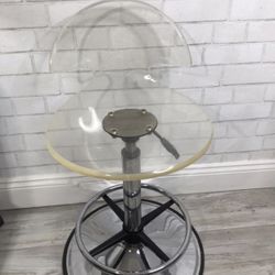 CLEAR ACRYLIC LUCITE SHORT BAR STOOL 