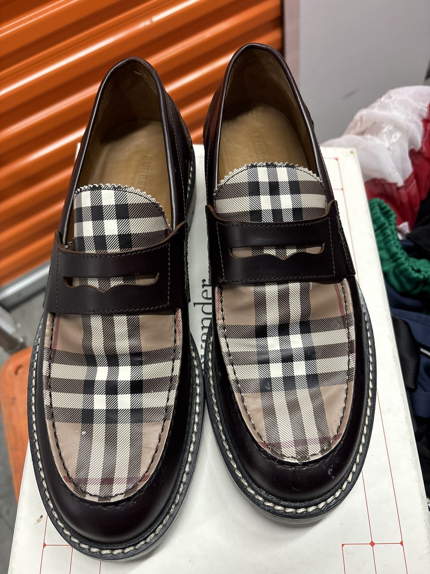 Burberry Vintage Check leather loafers
