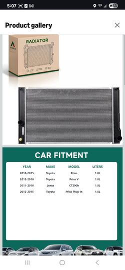 Aparts Radiator for Toyota Prius 2010-2015 / Lexus CT200h 2011-2016