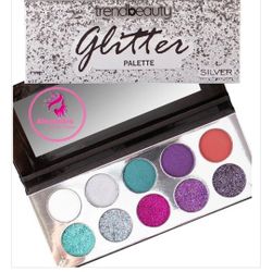 TREND BEAUTY EYESHADOW 5 COLOR PLUS GLITTER SILVER 