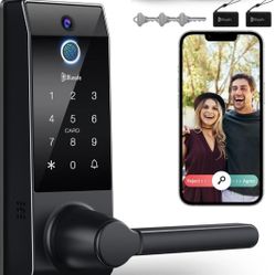 Smart Lock Ring Doorbell Fingerprint Deadbolt for Homeowners or Parents Door Lock with Camera and Door Handle for Renters, Keyless Entry Door Lock for