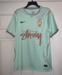 France x Stussy World Cup Soccer Jersey, Liberty Green, New York Los Angeles Tokyo London Paris Adult mens Size XL  Away New with Tags