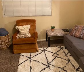 Can Deliver: Vintage Rust Colored Rocking Accent Arm Chair