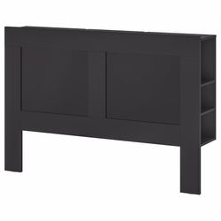 Black queen Headboard With Shelving 