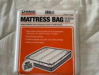 Queen size bed with frame pillow top cover, pillow top mattress, as you can see there’s a U-Haul bag that we were gonna take with us, but we decide no
