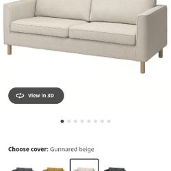 Ikea Parup Fabric Sofa Couch with Removable Cushion Covers Grey