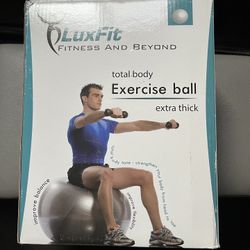 Luxfit Exercise Ball Extra Thick- Blue— New in box w/ pump