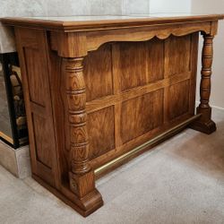 Antique Vintage Oakwood Marble & Brass Bar!!