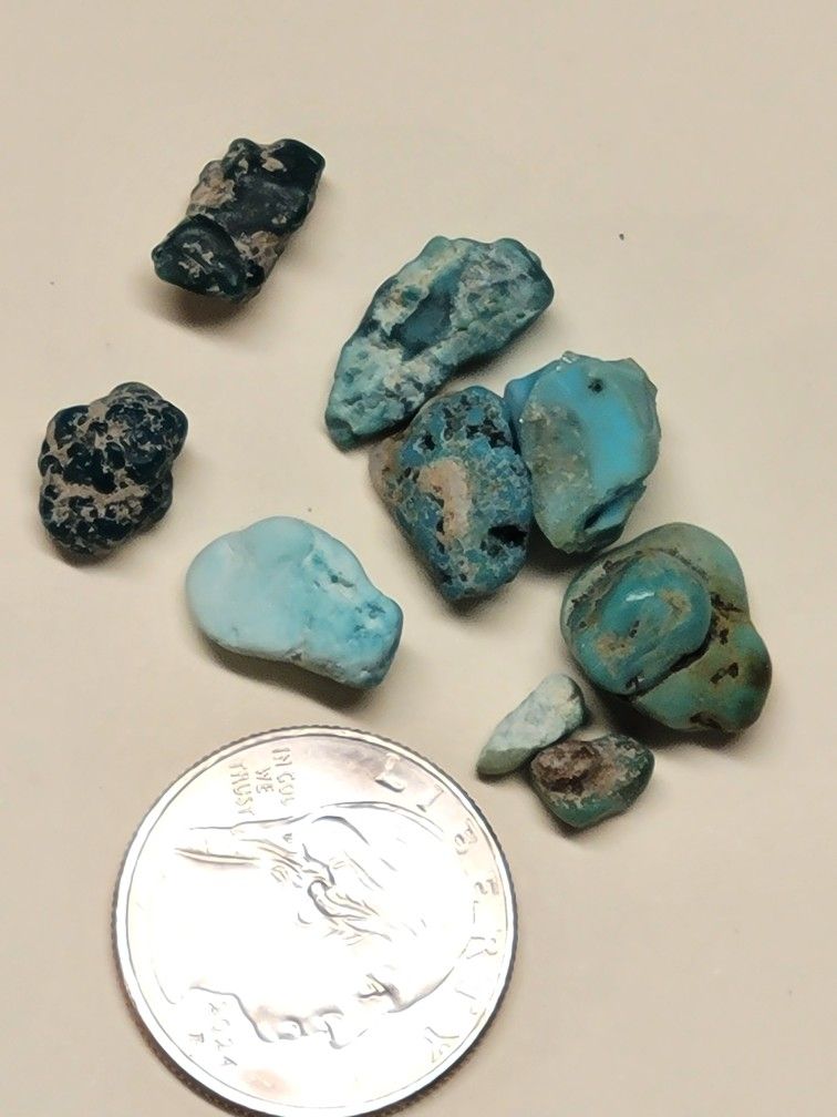 8pcs Natural Turquoise Rough Stablized Lot