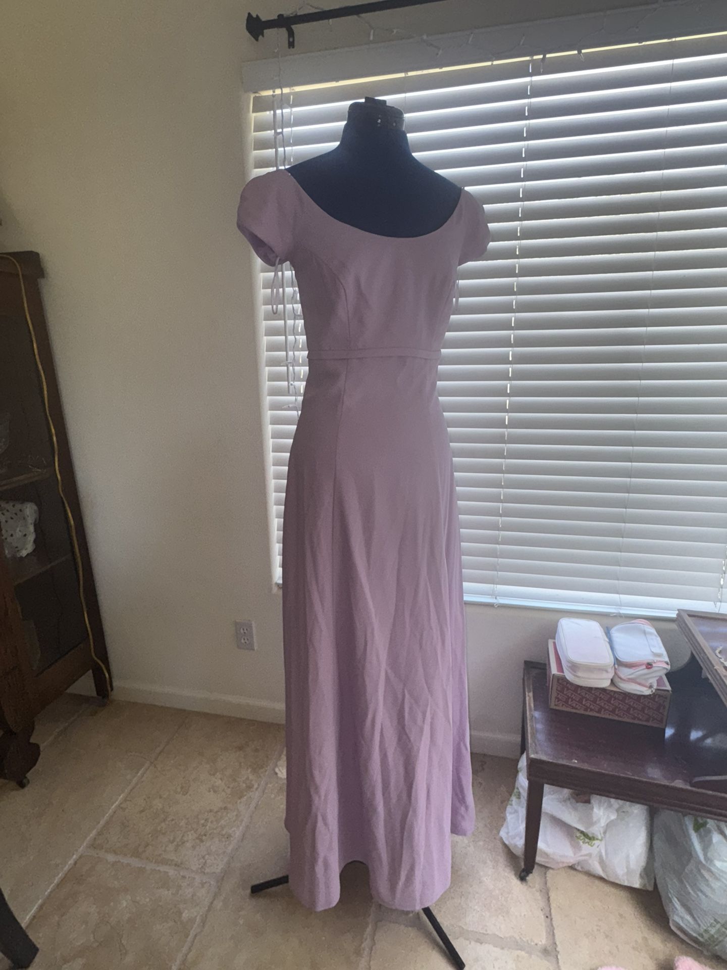 Vintage Lavender Regency-Inspired Maxi Dress