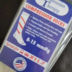 *New In Package* Knee Length Compression Socks 8-15 mmHg  Beige     (Seven Pairs Available) $10 Each  Women's 9-12 Men's 7.5-11 