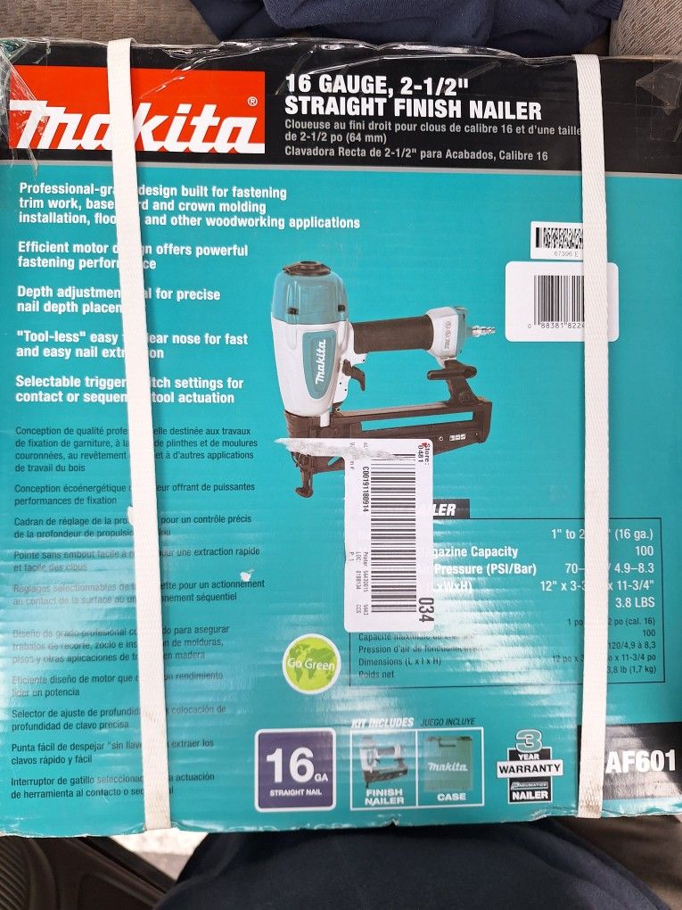 Makita 2 1/2 Straight Finish Nailer