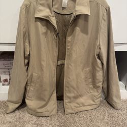 🧥 Perry Ellis Men’s Beige Utility Jacket – Size S