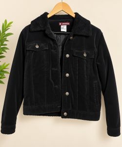 D Jeans Black Sherpa Collar Jacket