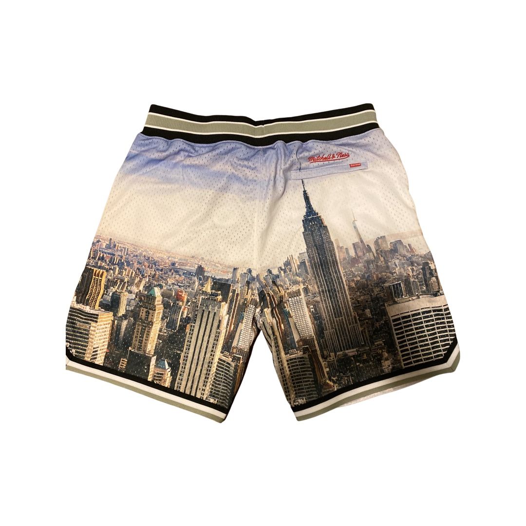 Supreme Mitchell & Ness Skyline Basketball Shorts, Size Medium