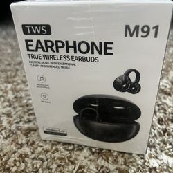 Clip on Earbuds Open Ear Wireless Bluetooth 5.4 Headphones,50H Play, Sports Over Ear Buds, Comfortable for Small Ears & Glasses Wearers, Workouts-Andr
