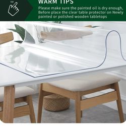 48x120 Transparent Vinyl Conference Table Protector Crystal Plastic PVC Tablecloths for End Side Sofa Birthday Party Buffet Table Top Topper Water Oil