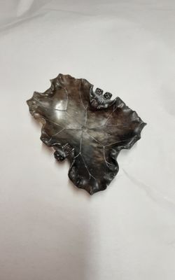 Antique Soapstone Brush Washer Lotus Leaf Shape- Located in Shelton