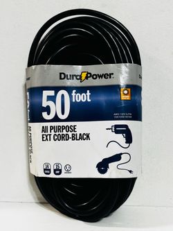 DuraPower 50 ft 14/3 Outdoor Extension Cord SJTW 15A 125V 1875W Black
