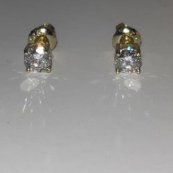 5mm Moissanite Stud Earrings 💎 Gold Over 925 Silver | Diamond Tester Pass