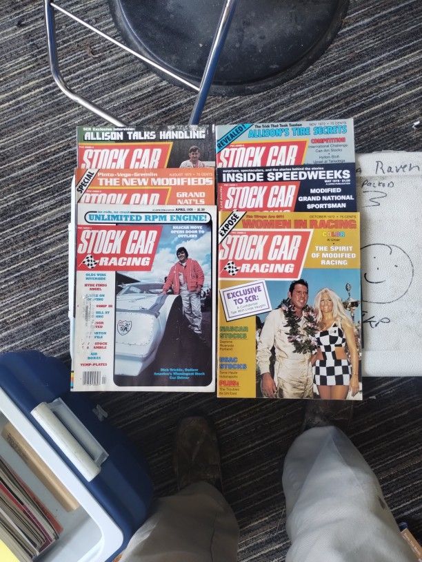 Six Different Stock Car Racing Magazines From The 1972 To 1978 Very Good Condition