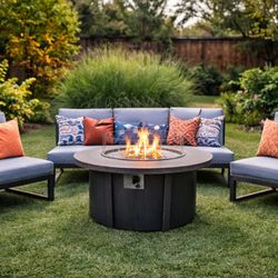 brand new patio set with fire pit in box