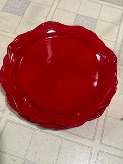 Brand new pavillion princess house extra large plate set (4) (berry red)