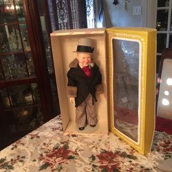 W C Fields, 18” Fine Porcelain Doll, Detailed New W/box