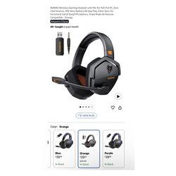 Brand new Wireless Gaming Headset with Mic for Ps5 Ps4 PC, Zero Interference, 100-Hour Battery All-Day Play, 23ms Sync for Fortnite & Call of Duty/FPS