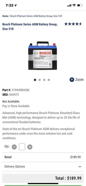 Bosh Amg Battery 51r For Sale In Oakland Ca Offerup