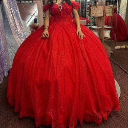Red quince dress