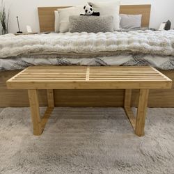 Like New Mid Century Modern Bamboo Bench