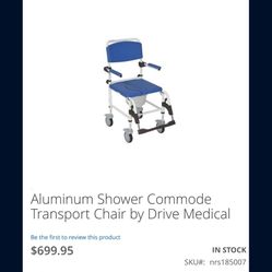 Drive Medical Aluminum Shower Commode Transport Chair — Comfort Meets Mobility!