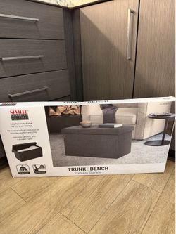 New Storage Ottoman Bench with Bins, 43-in Storage Bench