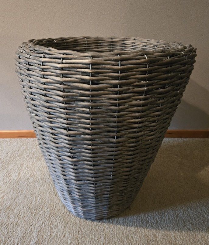 Attractive Large Grey Rattan Basket