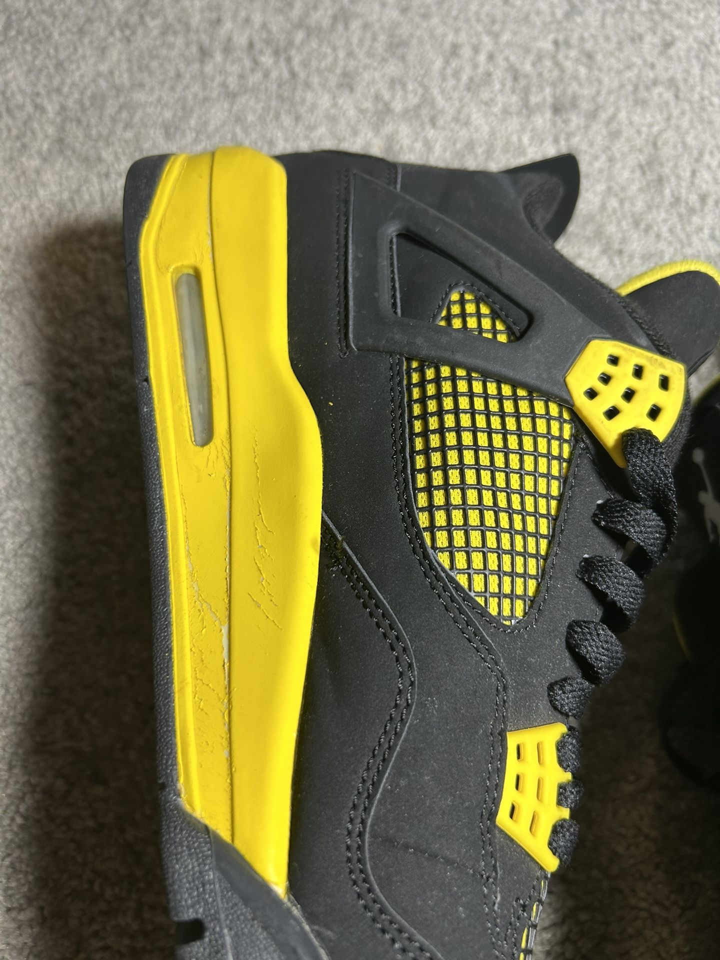 Air Jordan 4 Retro Black & Yellow “Thunder” – MENS 12