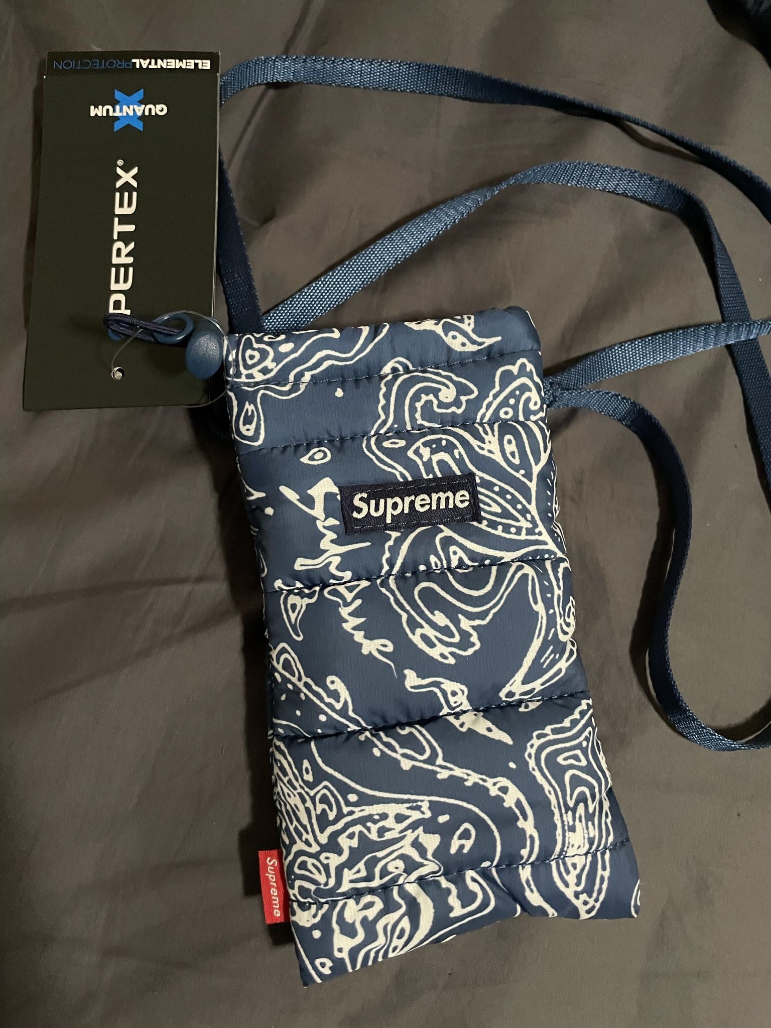 Supreme Puffer Neck Pouch Blue Paisley