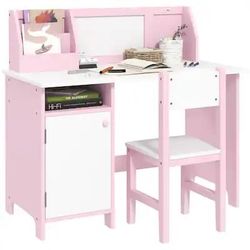 Toddler Desk and Chair Set, Girl Writing Desk