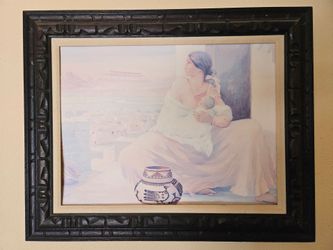 Framed picture Indian woman and baby