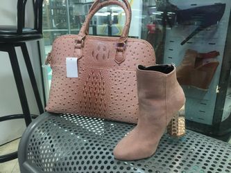 Pink purse and boots