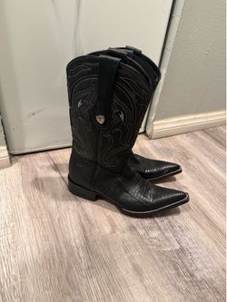 black Wild West teju lizard leather western cowboy engineer ranch boots size 8M