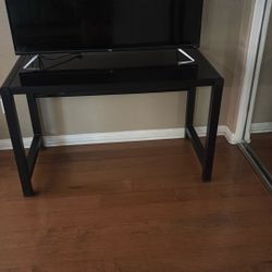Black Metal Desk Glass Top
